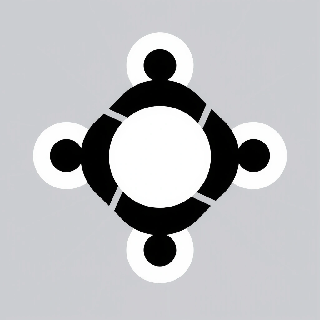 Iconiță stilizată reprezentând colaborarea în echipă, cum ar fi mai multe persoane conectate sau piese de puzzle.