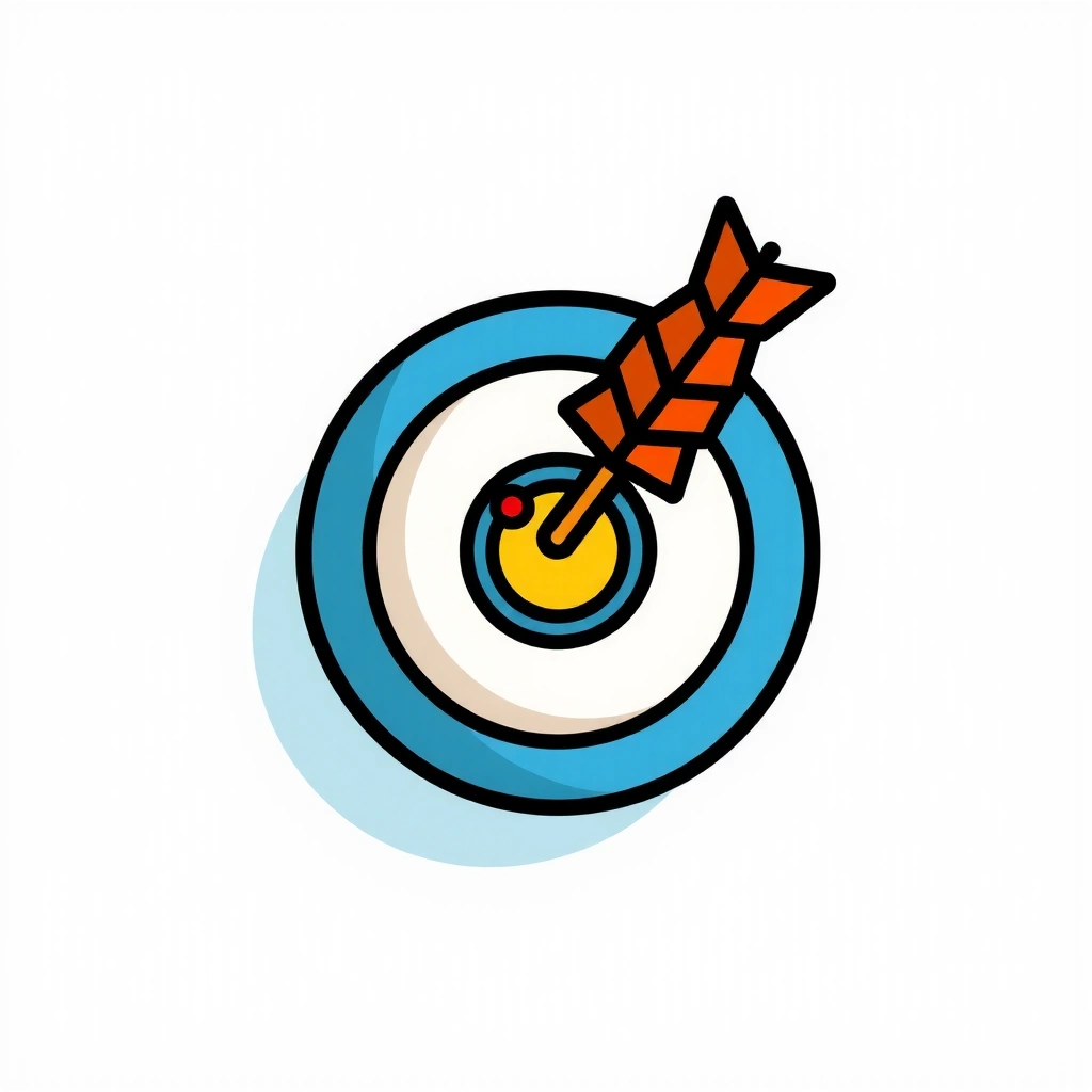 Iconiță stilizată reprezentând impactul și influența, cum ar fi o undă de șoc sau o țintă cu o săgeată.