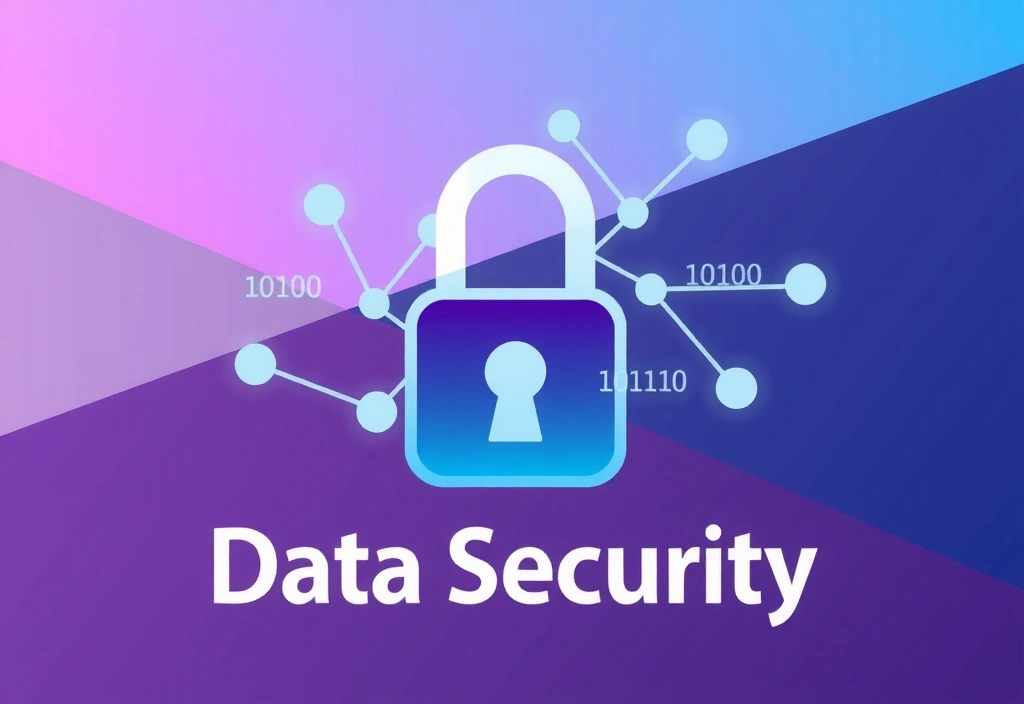 Ilustrație abstractă a securității datelor cu lacăt și elemente digitale